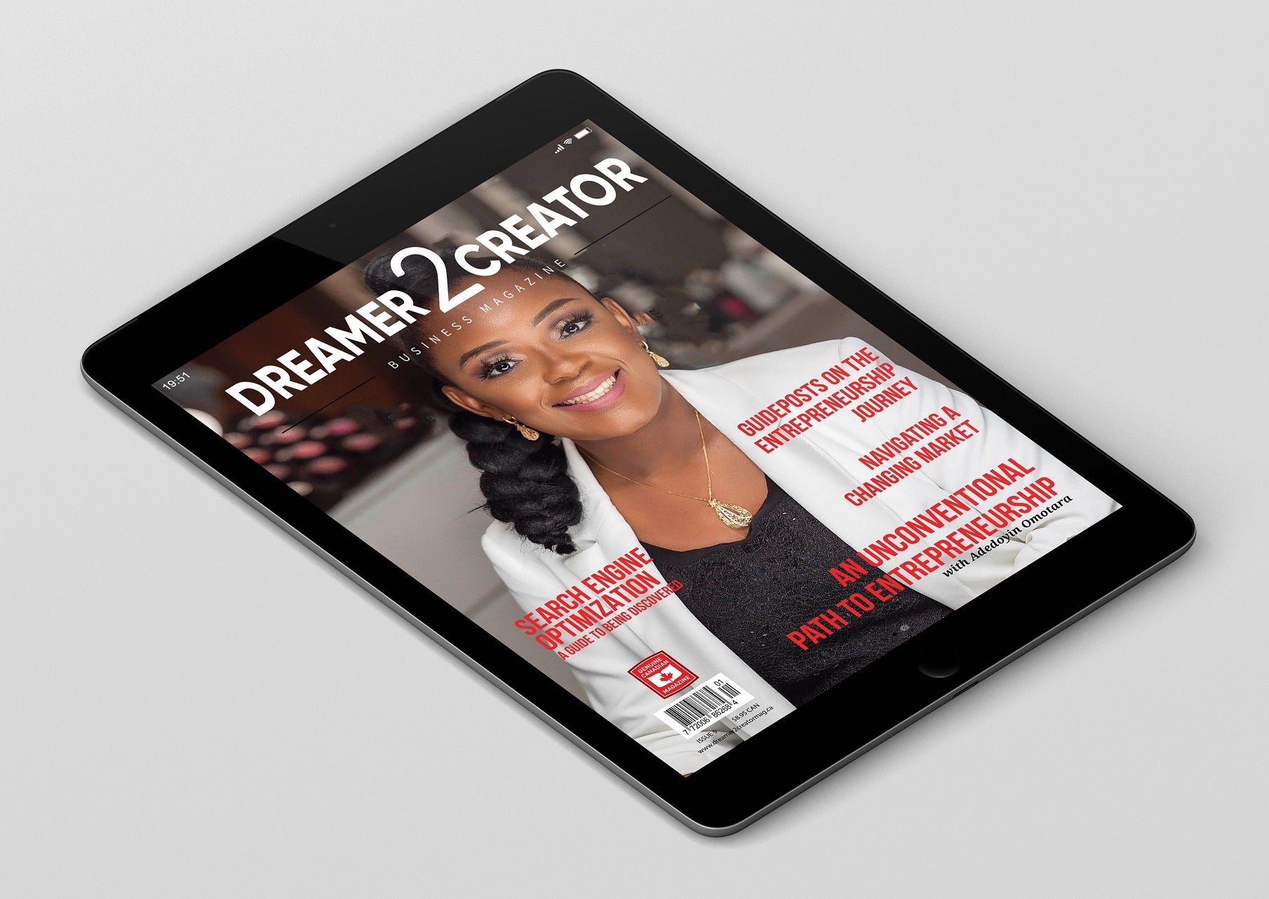 Issue 9 Digital version of Dreamer 2 Creator Business Magazine. Can be read on a tablet, phone or computer. A black Canadian small business lady on the cover
